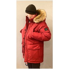 Пуховик TOMMY HILFIGER, размер XL, красный
