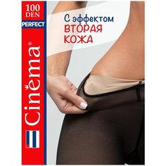 Колготки Cinema черные двухслойные из капрона и микрофибры 100 den, 100 den, размер 4, nero