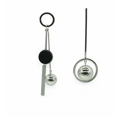 Серьги Kalinka modern story, эмаль, серебристый