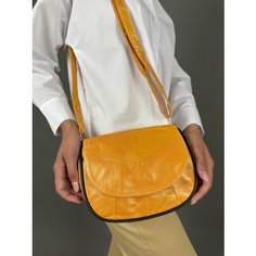 Сумка кросс-боди , фактура гладкая, темно-желтый Unvers Leather Istanbul