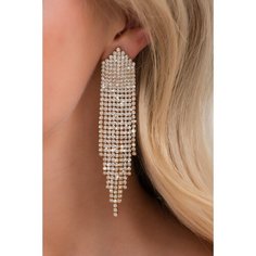 Серьги клипсы, золото/белый Бантами