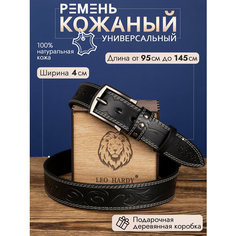 Ремень LEO HARDY, размер 145, бежевый, черный