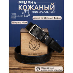 Ремень LEO HARDY, размер 125, черный, синий