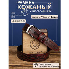 Ремень LEO HARDY, размер 145, красный