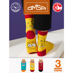 Носки Omsa, комплект, 3 пары, размер 39-41 (25-27), мультиколор