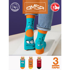 Носки Omsa, комплект, 3 пары, размер 39-41 (25-27), мультиколор