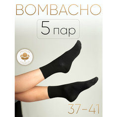 Носки BOMBACHO, комплект, 140 den, 5 пар, размер 37-41, черный