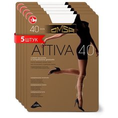 Колготки Omsa Attiva, 40 den, 5 шт., размер 3/M, bianco