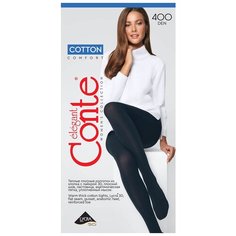 Колготки Conte elegant Cotton, 400 den, размер 2, nero