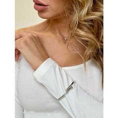 Жесткий браслет, металл, 1 шт., размер 17 см, размер one size, серебристый Нет бренда