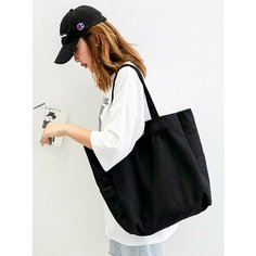 Сумка шоппер , фактура гладкая, черный Black Back