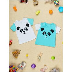 Футболка Chic Panda, размер 68, бирюзовый
