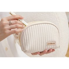 Косметичка 7х11.5х14 см, , бежевый Нет бренда