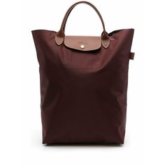 Сумка тоут Longchamp, фактура тиснение, фиолетовый