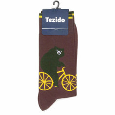 Носки Tezido, размер 41-46, коричневый, черный, желтый