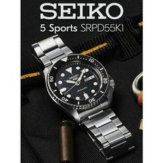 Наручные часы SEIKO 5 Sports, серый/черный
