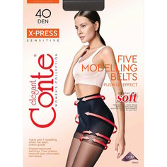 Колготки Conte elegant Утягивающие корректирующие колготки Conte X-press 40 den, 40 den, размер 5, natural телесный