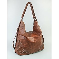Сумка хобо Babak, фактура гладкая, рыжий