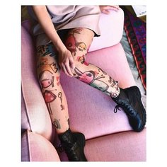 Колготки, 40 den, размер 5-7, разноцветный Stop Tattoo