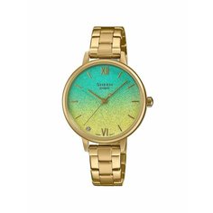 Наручные часы CASIO Sheen, бирюзовый, желтый, золотой