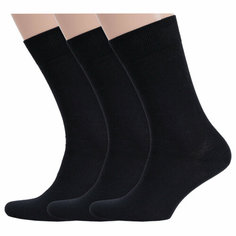 Носки RuSocks, комплект, 3 пары, размер 27, рис. 04, черный