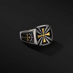 Кольцо, безразмерное, ширина 8 мм, бежевый Green Crystal
