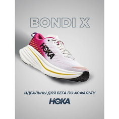 Кроссовки HOKA, полнота B (US)/ на среднюю стопу, размер US8B/UK6.5/EU40/JPN25, бело-розовый