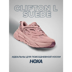 Кроссовки HOKA Clifton L Suede, полнота D, размер US7.5D/UK7/EU40 2/3/JPN25.5, розовый