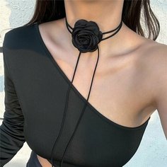 Чокер, длина 17 см, черный Нет бренда