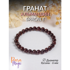 Браслет ParaMagic, гранат, 1 шт., красный, черный