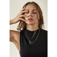 Колье Nothing but Love, длина 51 см, серебряный, серый