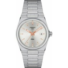 Наручные часы TISSOT PRX, серебристый, белый