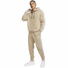 Костюм спортивный NIKE M NK CLUB FLC GX HD TRK SUIT, размер M, бежевый/белый