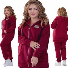 Костюм спортивный VELESWAY, размер 62, бордовый