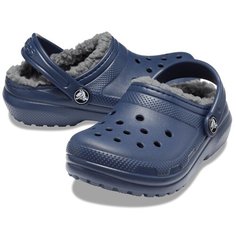 Сабо Crocs CLASSIC LINED CLOG, размер C7 US, navy/charcoal