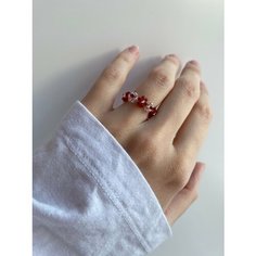 Кольцо плетеное, бисер, бордовый, серебряный Ulsi