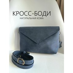 Сумка кросс-боди Che handmade, фактура тиснение, синий