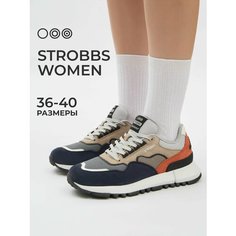 Кроссовки STROBBS, размер 37, синий/коричневый