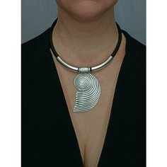 Колье Svetti, длина 50 см, серебристый/черный