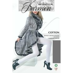 Колготки Karmen Cotton, 250 den, размер 3, серый Кармен