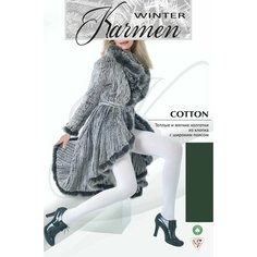 Колготки Karmen Cotton, 250 den, размер 2, зеленый Кармен