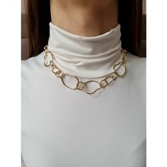 Колье, длина 45 см, золотистый Нет бренда