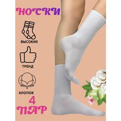 Носки AMNHA BEALL BROSE, комплект, 4 пары, размер 37/41, белый