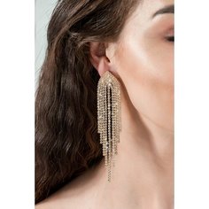 Серьги, искусственный камень, золото Бантами