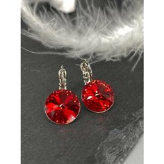 Серьги Amante crystal, кристаллы Swarovski, размер 12 мм, красный