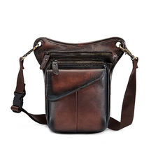 Сумка поясная NIP, фактура гладкая, коричневый