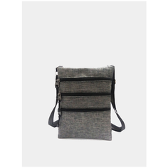 Сумка мессенджер LuckyClovery, фактура гладкая, серый