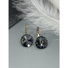 Серьги Amante crystal, кристаллы Swarovski, размер 12 мм, черный