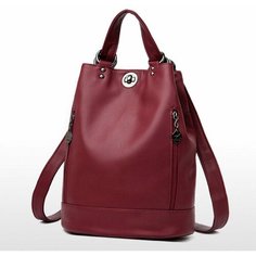 Рюкзак мессенджер , фактура гладкая, красный Guangzhou Top Quality Leather Products