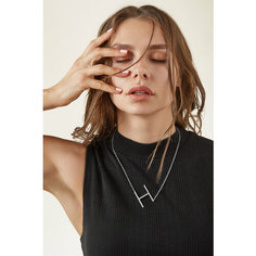 Колье Nothing but Love, длина 51 см, серебряный, голубой, серый